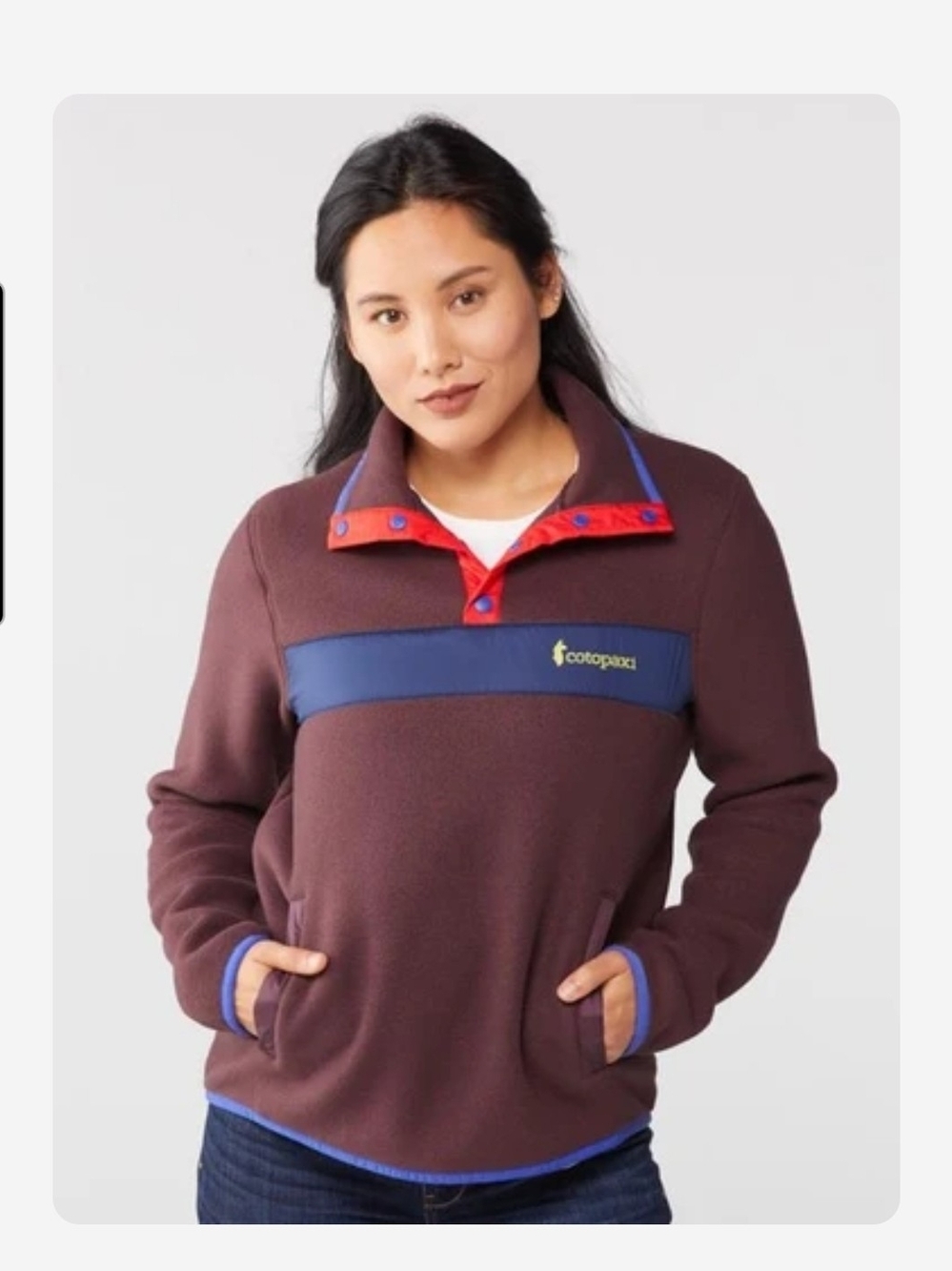 Cotopaxi Women's Maroon Snap-Front Fleece Pullover Sz Small